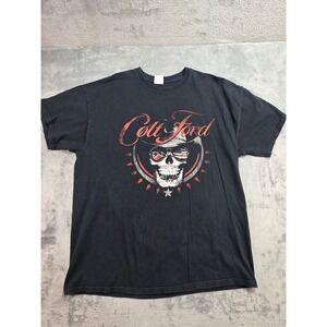 Colt Ford Mens XL Black Graphic T-Shirt Loud Proud Country Skull Gildan Cotton